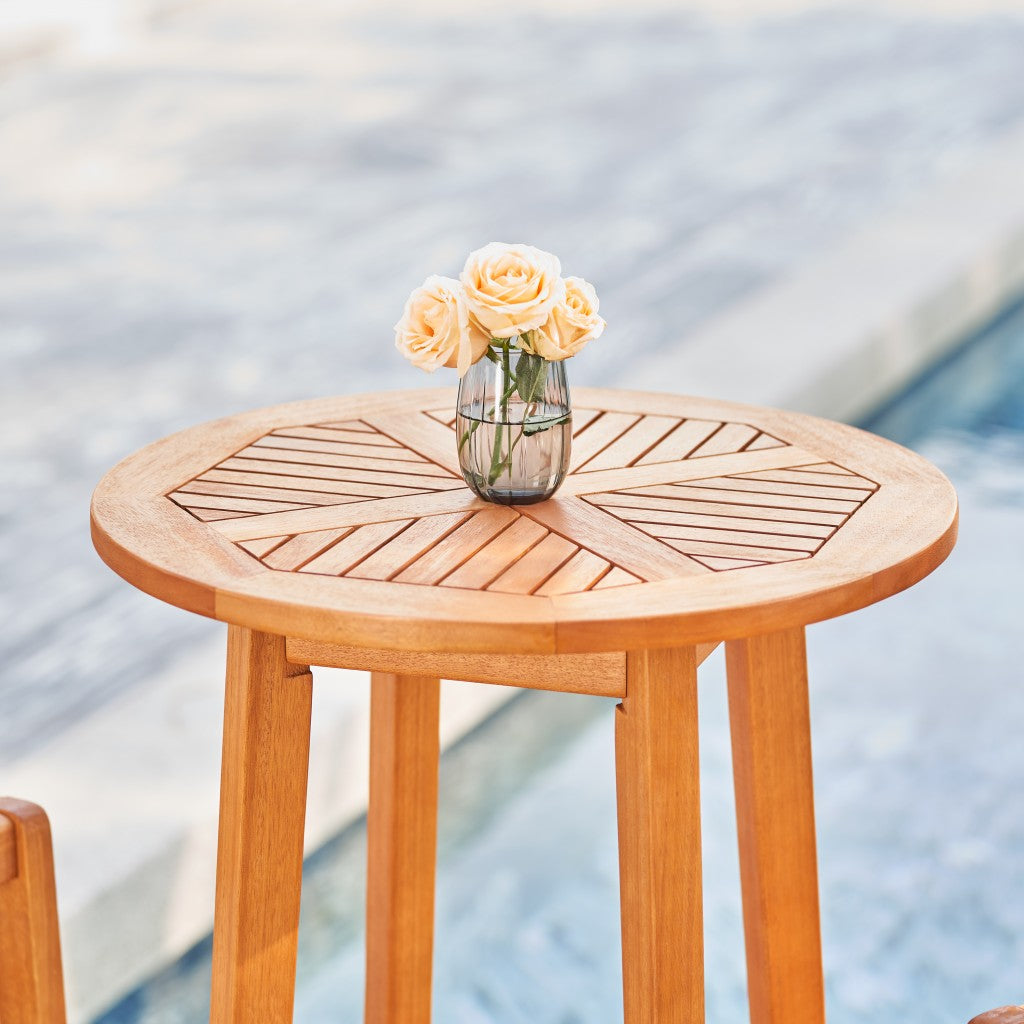 Natural Wood Round Bar Table By Homeroots | Outdoor Tables | Modishstore - 4
