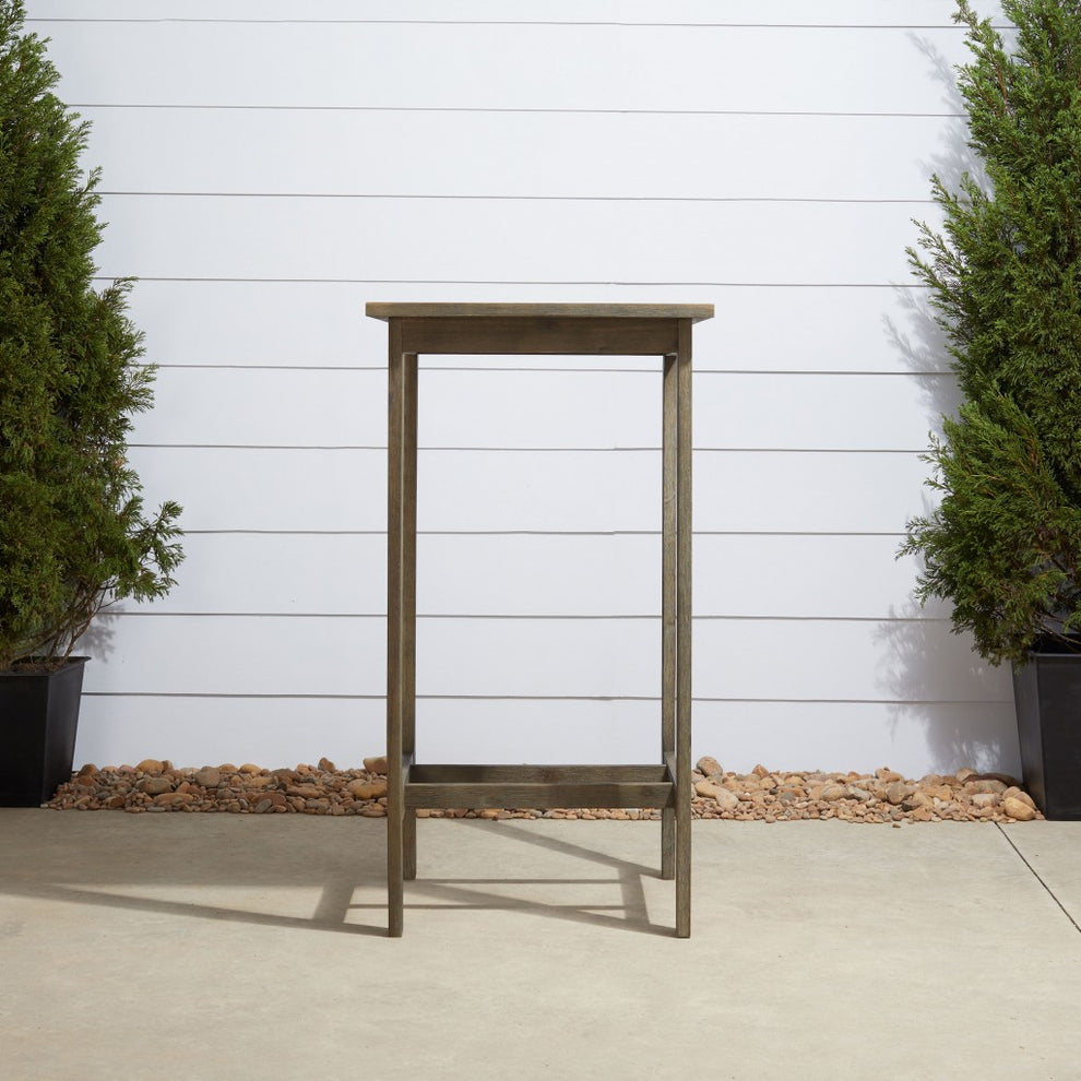 Distressed Grey Square Bar Table By Homeroots | Outdoor Tables | Modishstore - 2