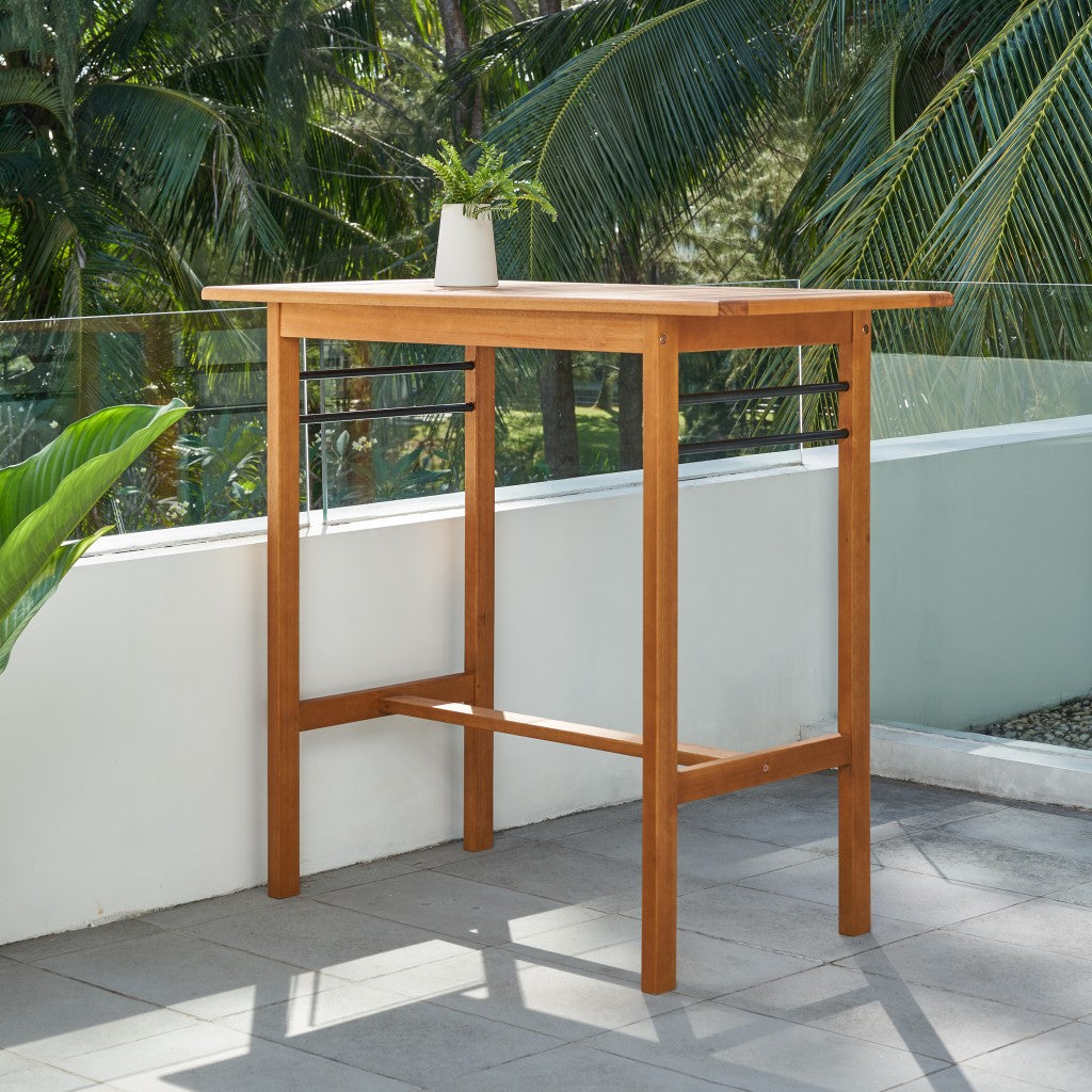 Honey Rectangular Bar Table By Homeroots | Outdoor Tables | Modishstore