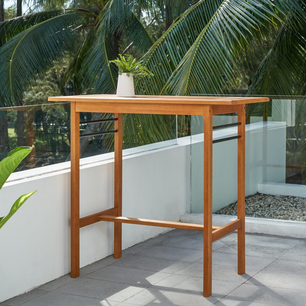 Honey Rectangular Bar Table By Homeroots | Outdoor Tables | Modishstore - 2