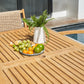 Natural Wood Dining Table with Slatted Top By Homeroots | Outdoor Tables | Modishstore - 4