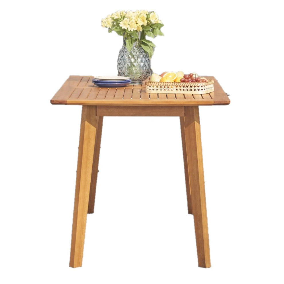 Light Wood Dining Table with Slatted Top By Homeroots | Outdoor Tables | Modishstore - 4