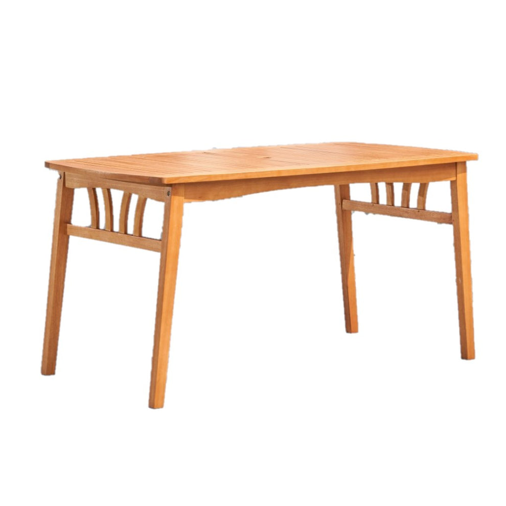 Natural Wood Dining Table with Sturdy Legs By Homeroots | Outdoor Tables | Modishstore - 6