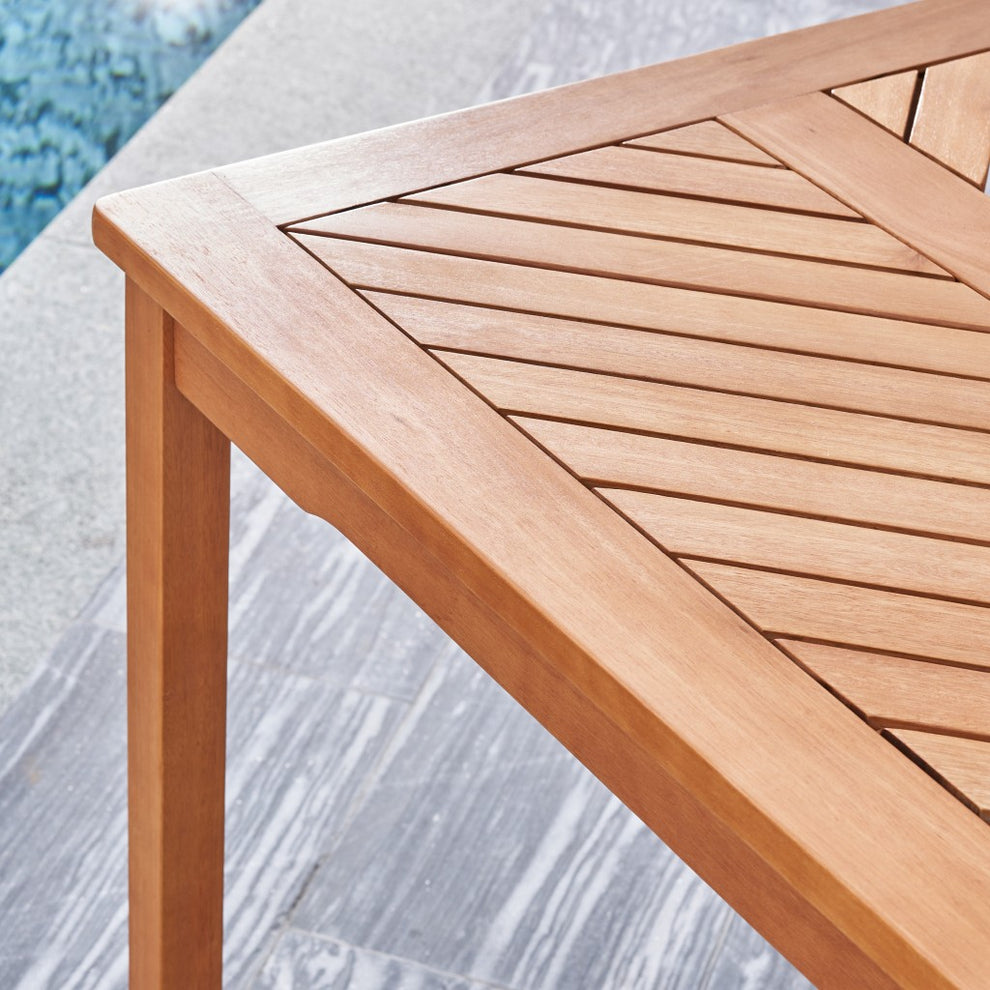 Natural Wood Dining Table with Straight Legs By Homeroots | Outdoor Tables | Modishstore - 5