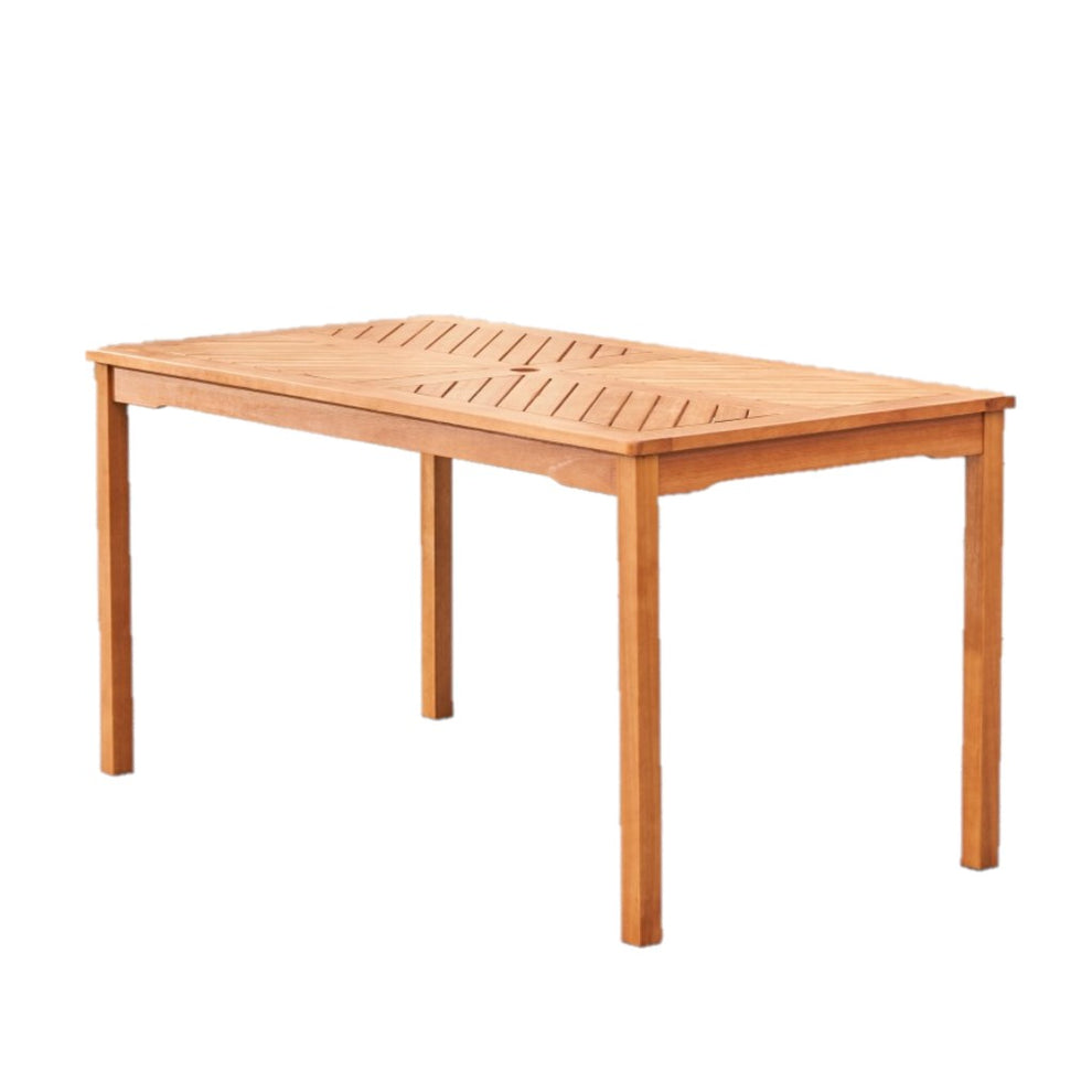 Natural Wood Dining Table with Straight Legs By Homeroots | Outdoor Tables | Modishstore - 6