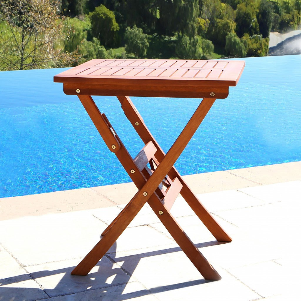 Sienna Brown Folding Serving Table By Homeroots | Outdoor Tables | Modishstore - 2