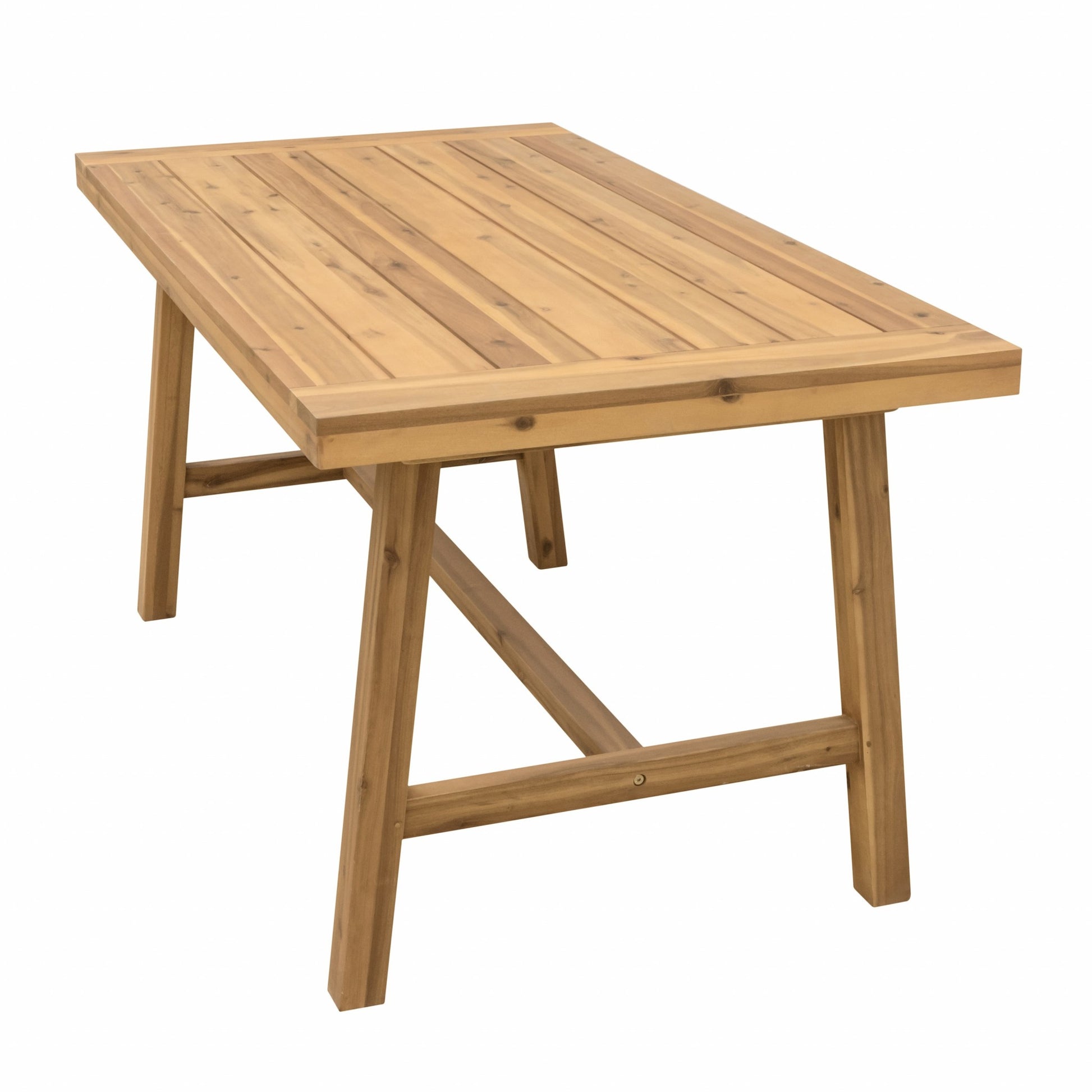 Natural Wood Dining Table with Leg Support By Homeroots | Outdoor Tables | Modishstore