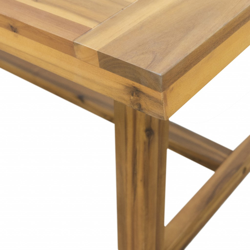 Natural Wood Dining Table with Leg Support By Homeroots | Outdoor Tables | Modishstore - 5