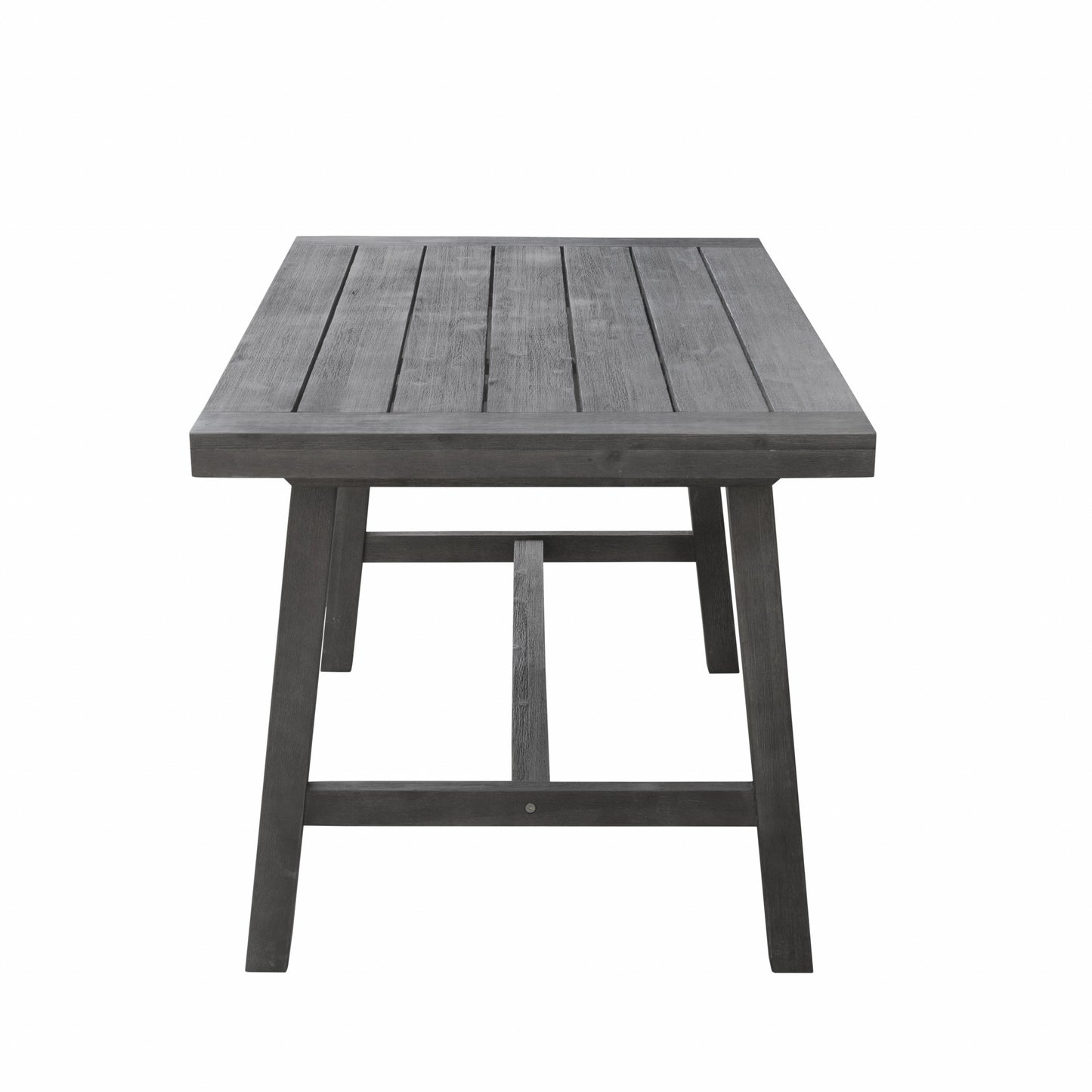 Dark Grey Dining Table with Leg Support By Homeroots | Outdoor Tables | Modishstore - 2