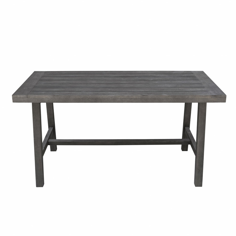 Dark Grey Dining Table with Leg Support By Homeroots | Outdoor Tables | Modishstore - 3