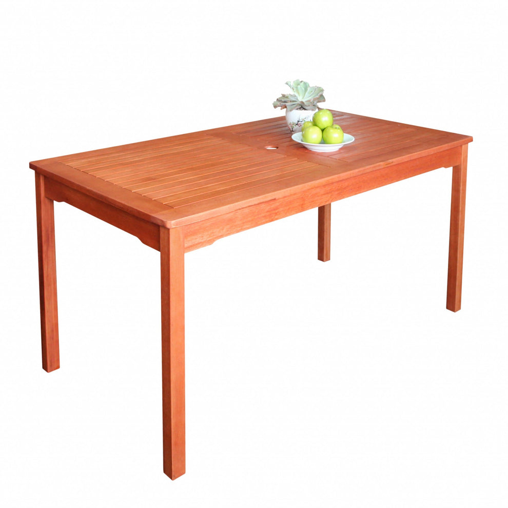 Sienna Brown Dining Table with Straight Legs By Homeroots | Outdoor Tables | Modishstore - 2