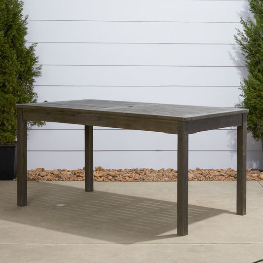 Distressed Grey Dining Table with Straight Legs By Homeroots | Outdoor Tables | Modishstore