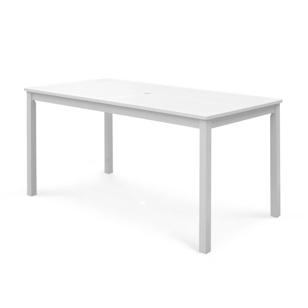 White Dining Table with Straight Legs By Homeroots | Outdoor Tables | Modishstore - 2