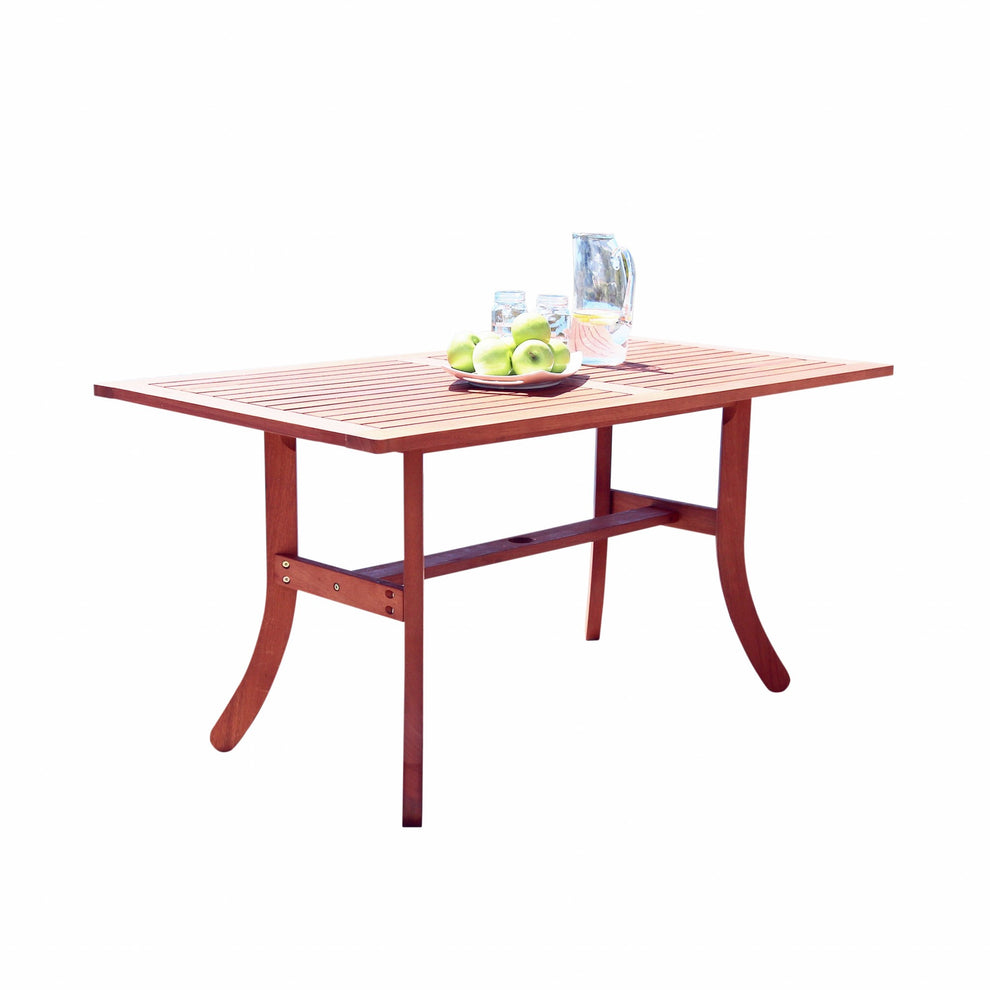 Sienna Brown Dining Table with Curved Legs By Homeroots | Outdoor Tables | Modishstore - 2