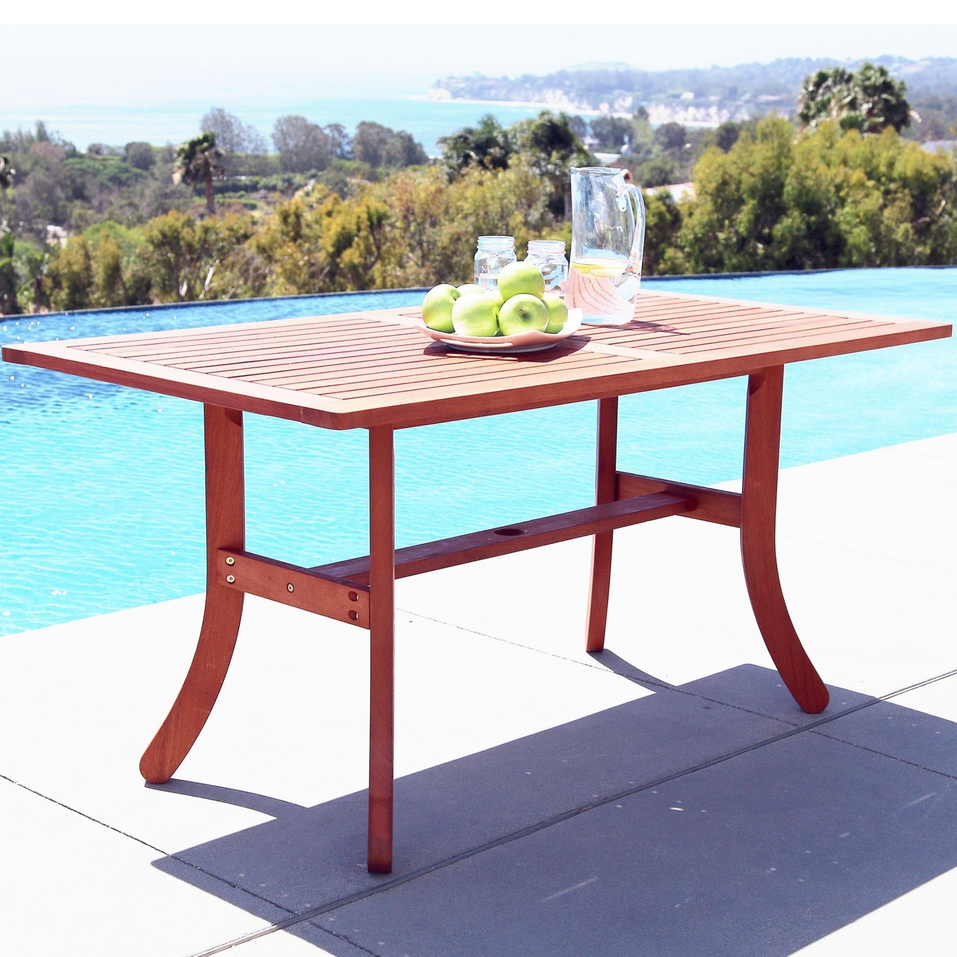 Sienna Brown Dining Table with Curved Legs By Homeroots | Outdoor Tables | Modishstore - 2