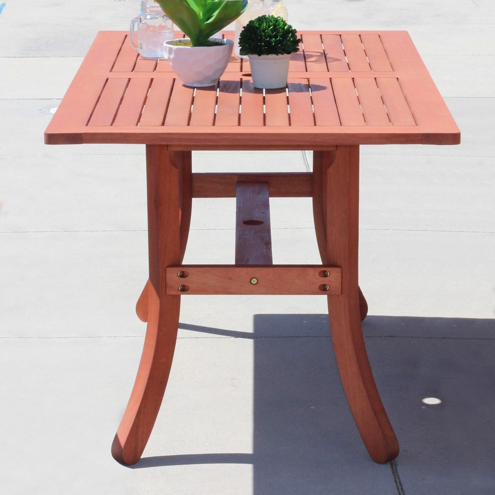 Sienna Brown Dining Table with Curved Legs By Homeroots | Outdoor Tables | Modishstore - 3