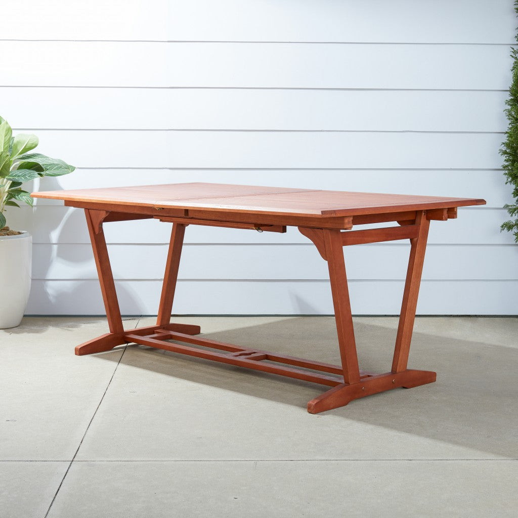 Sienna Brown Extendable Dining Table By Homeroots | Outdoor Tables | Modishstore