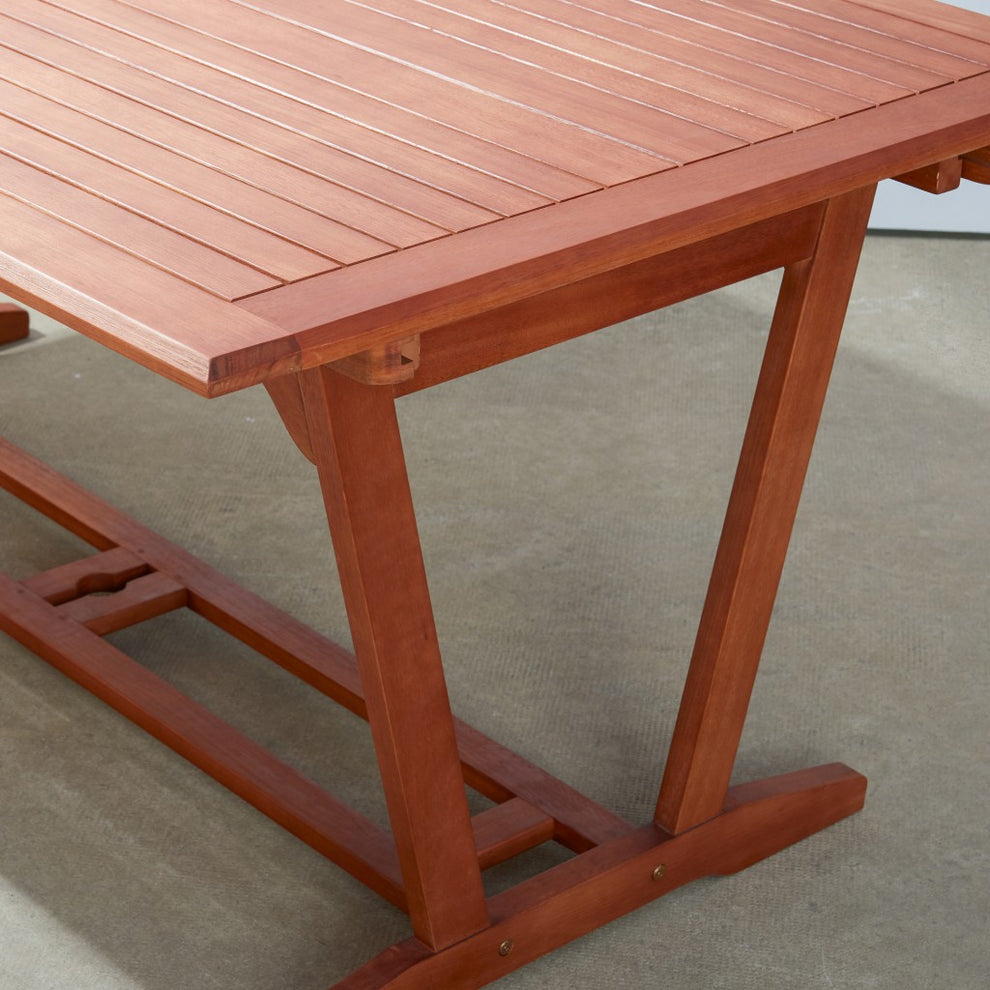 Sienna Brown Extendable Dining Table By Homeroots | Outdoor Tables | Modishstore - 3