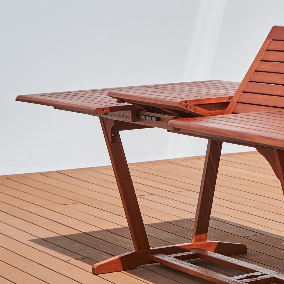 Sienna Brown Extendable Dining Table By Homeroots | Outdoor Tables | Modishstore - 4