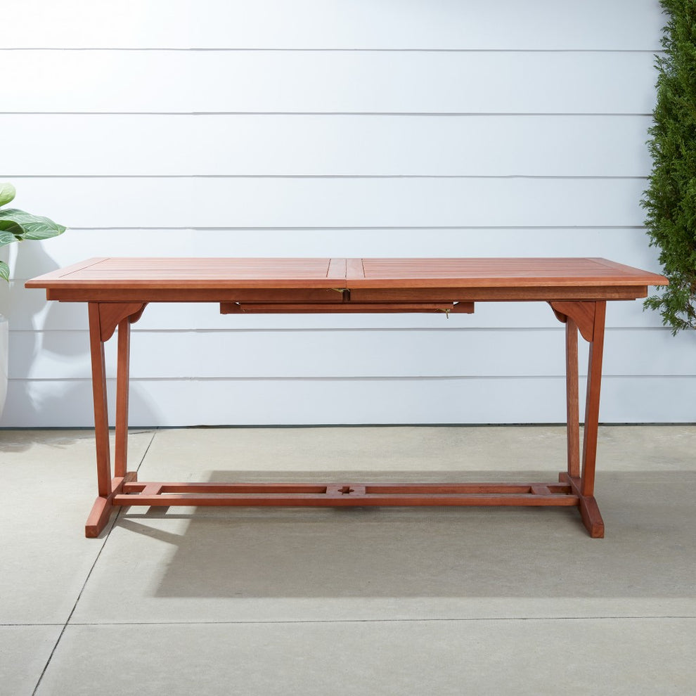 Sienna Brown Extendable Dining Table By Homeroots | Outdoor Tables | Modishstore - 6