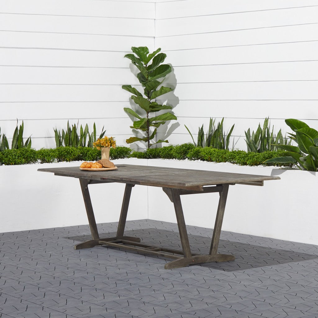 Distressed Grey Extendable Dining Table By Homeroots | Outdoor Tables | Modishstore
