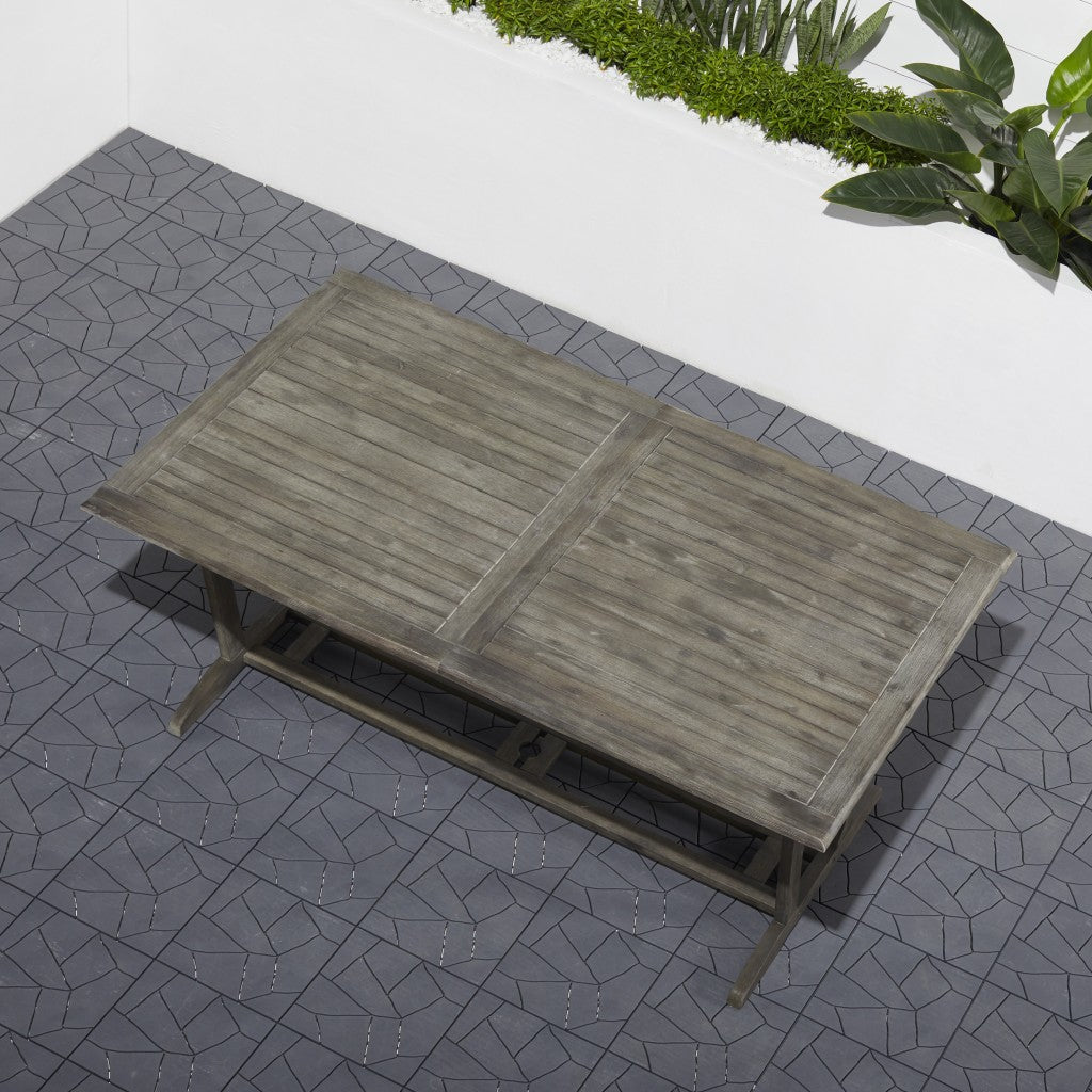 Distressed Grey Extendable Dining Table By Homeroots | Outdoor Tables | Modishstore - 2