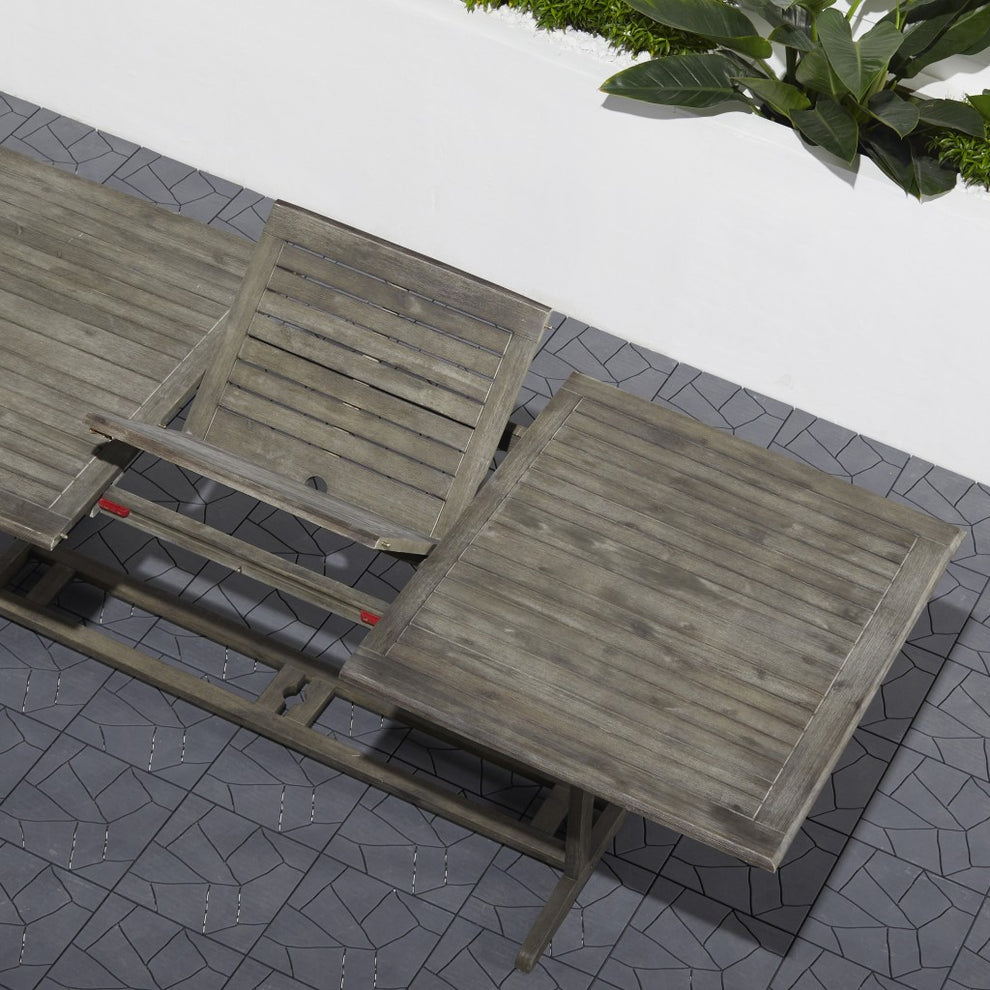 Distressed Grey Extendable Dining Table By Homeroots | Outdoor Tables | Modishstore - 3
