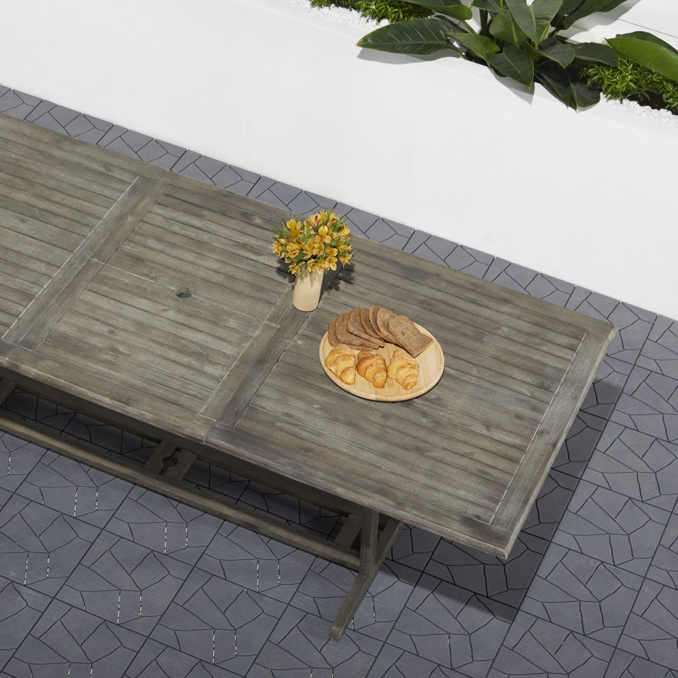 Distressed Grey Extendable Dining Table By Homeroots | Outdoor Tables | Modishstore - 4