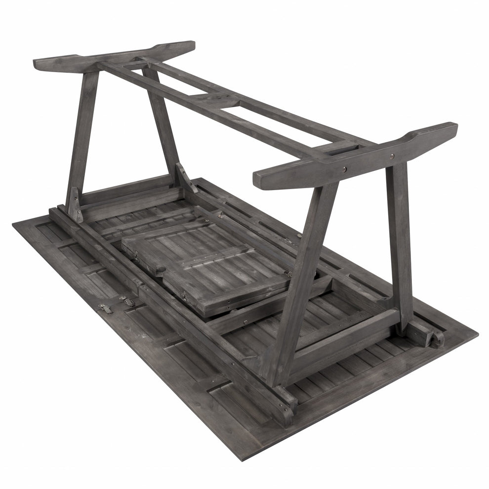 Distressed Grey Extendable Dining Table By Homeroots | Outdoor Tables | Modishstore - 6