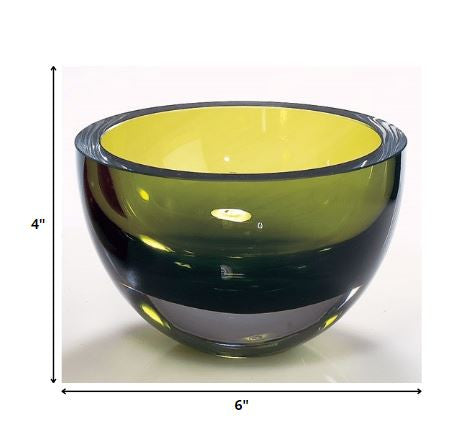 Aqua Blue Mouth Blown Polish Crystal Thick Walled Bowl By Homeroots | Decorative Bowls | Modishstore - 7