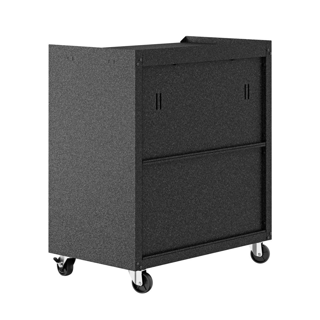 Manhattan Comfort Fortress Textured Metal 31.5" Garage Mobile Cabinet with 1 Full Extension Drawer and 2 Adjustable Shelves In Grey | Cabinets | Modishstore-3
