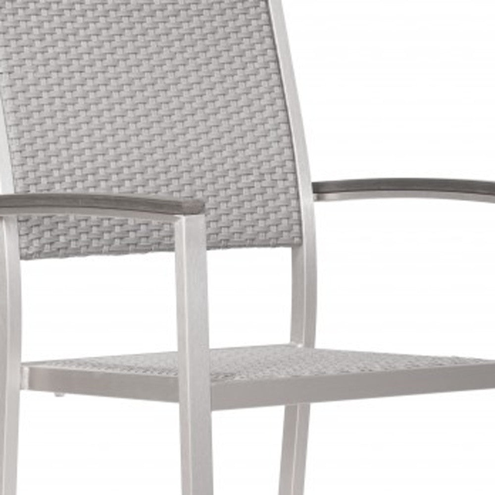 Set Of Two 21" White Aluminum Arm Chair By Homeroots | Armchairs | Modishstore - 6