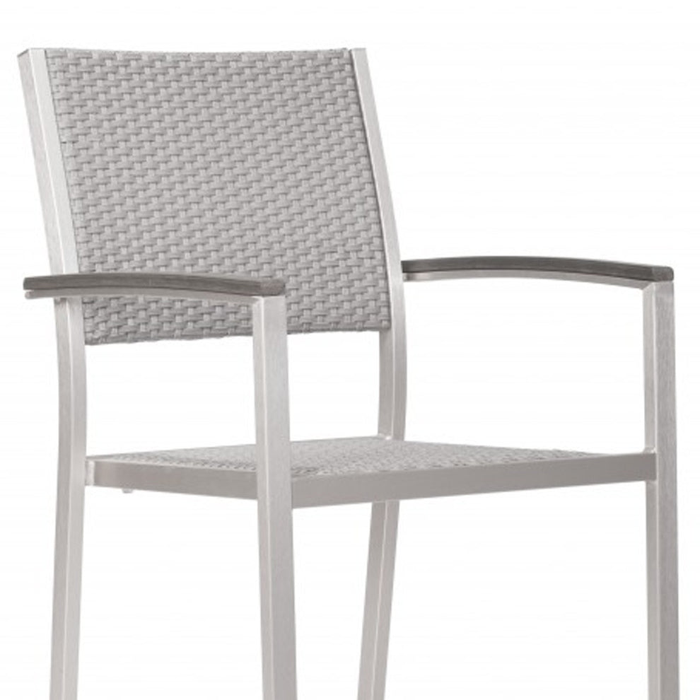Set Of Two 21" White Aluminum Arm Chair By Homeroots | Armchairs | Modishstore - 7