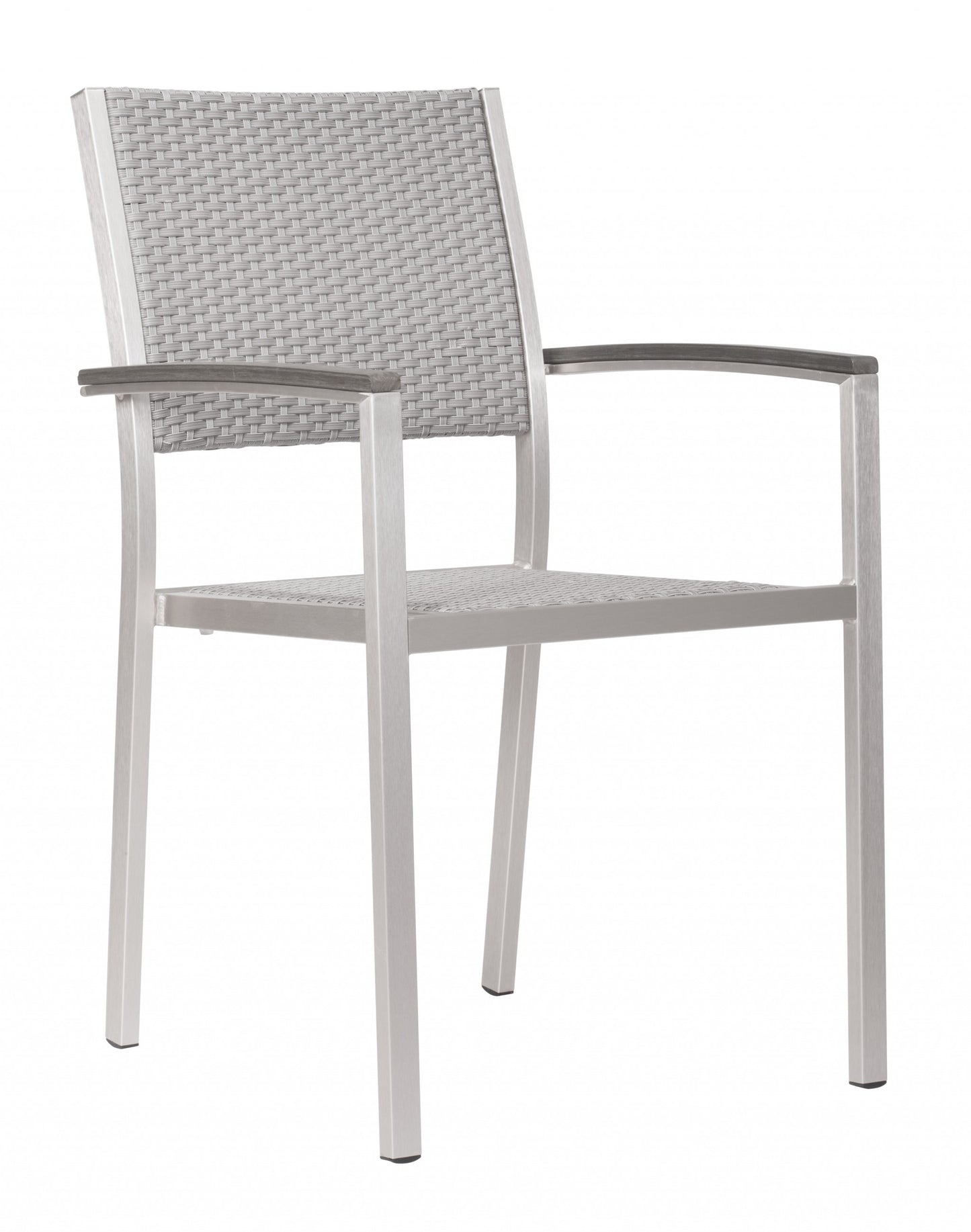 Set Of Two 21" White Aluminum Arm Chair By Homeroots | Armchairs | Modishstore