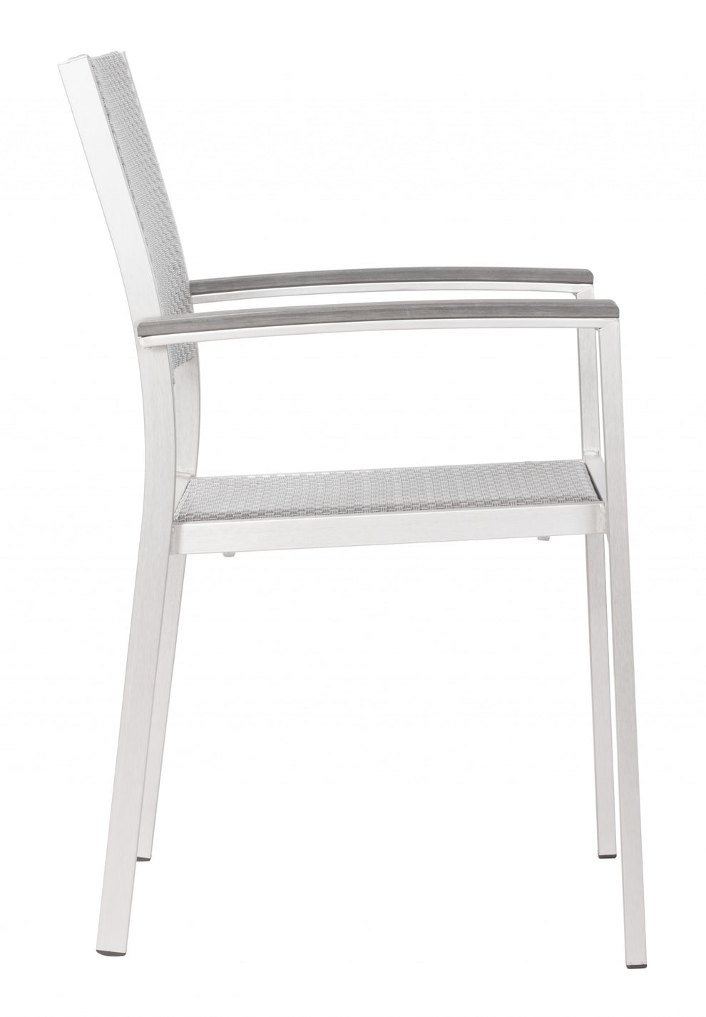 Set Of Two 21" White Aluminum Arm Chair By Homeroots | Armchairs | Modishstore - 2