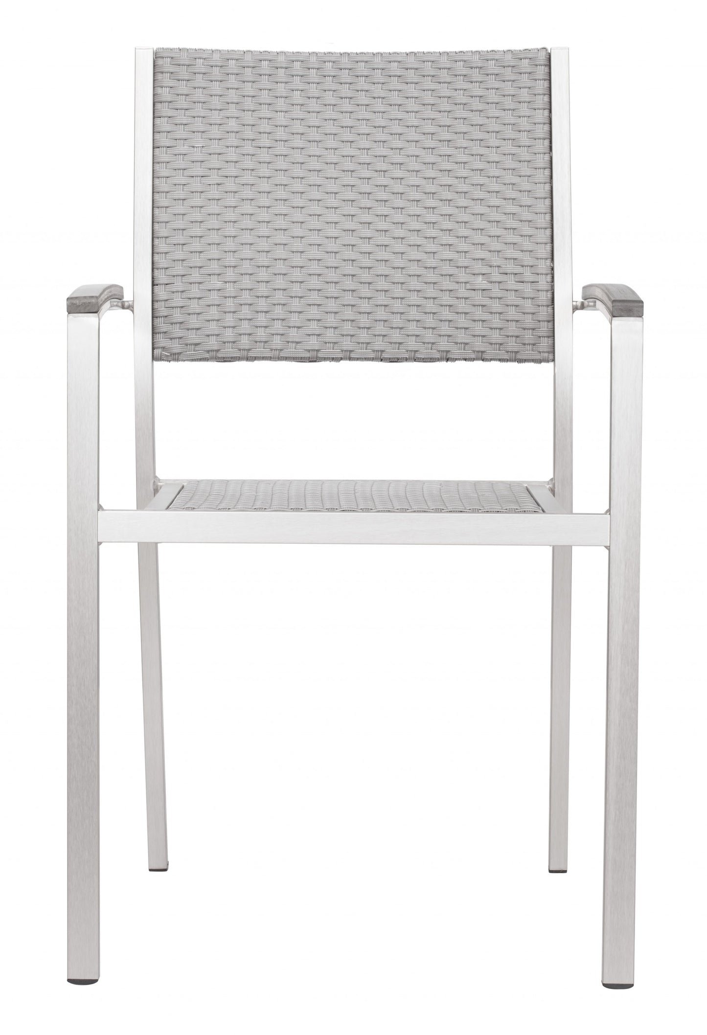 Set Of Two 21" White Aluminum Arm Chair By Homeroots | Armchairs | Modishstore - 3