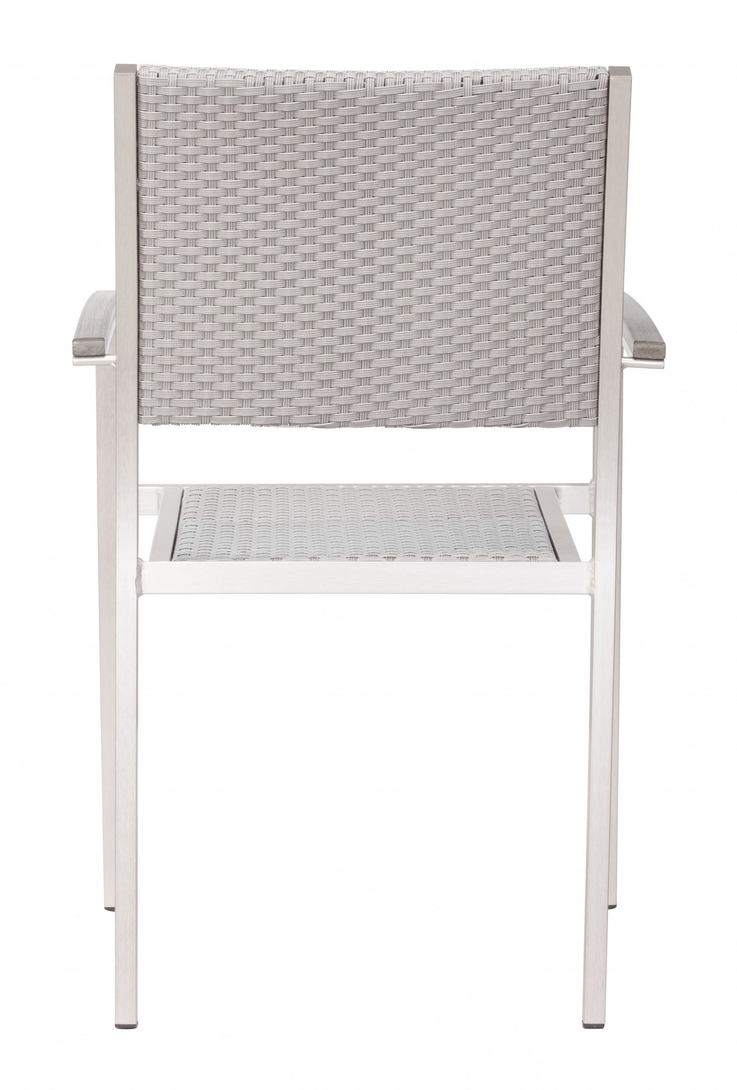 Set Of Two 21" White Aluminum Arm Chair By Homeroots | Armchairs | Modishstore - 4
