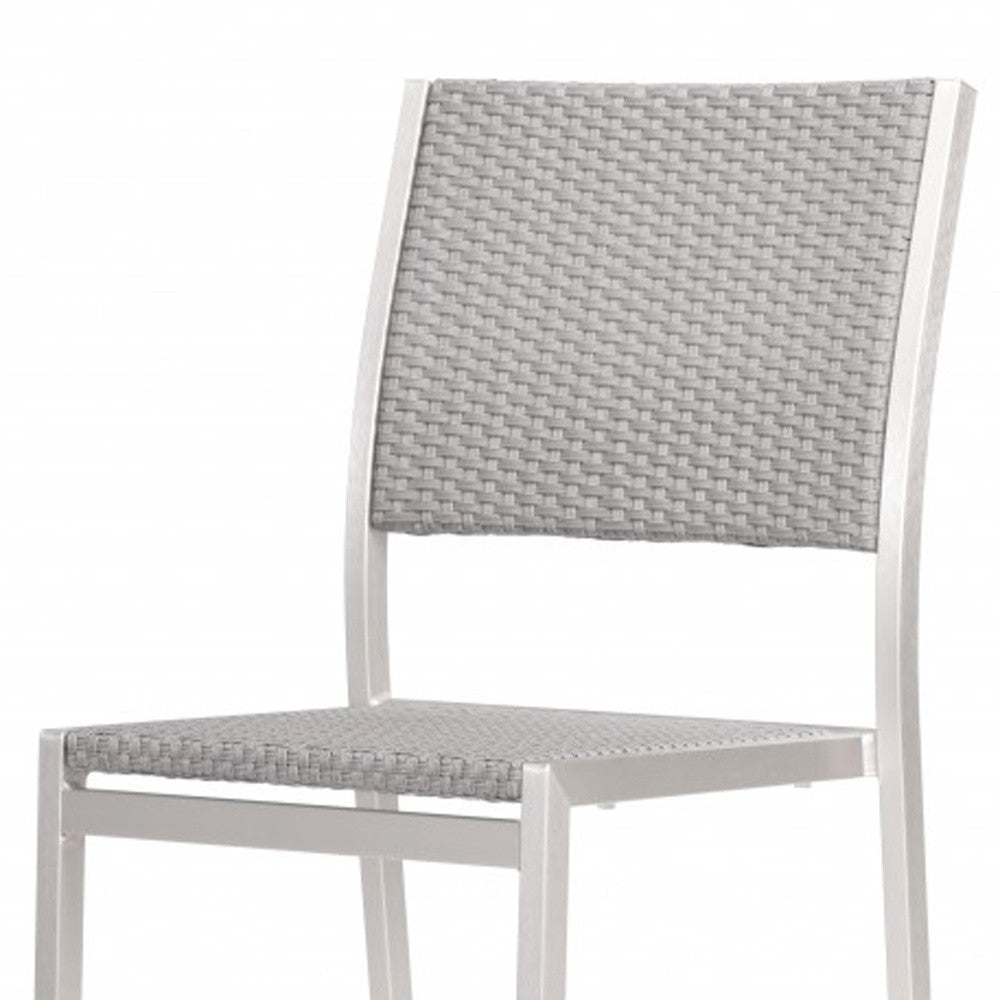 Set Of Two 18" White Aluminum Side Chair By Homeroots | Armchairs | Modishstore - 7