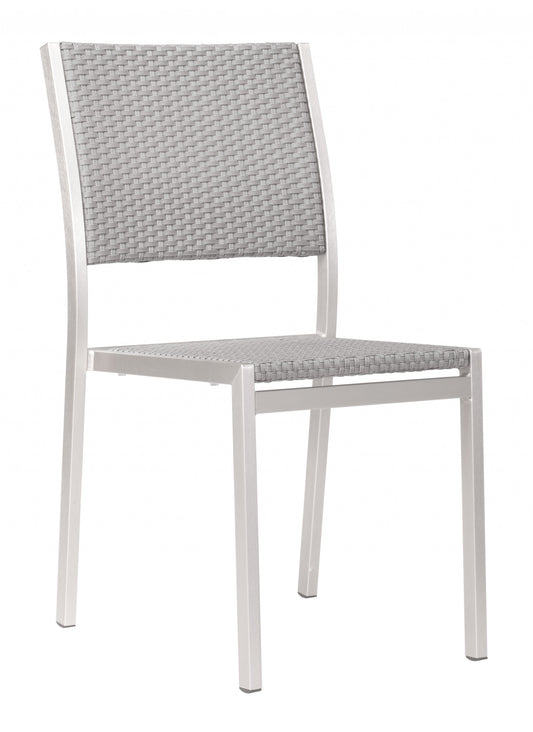 Set Of Two 18" White Aluminum Side Chair By Homeroots | Armchairs | Modishstore