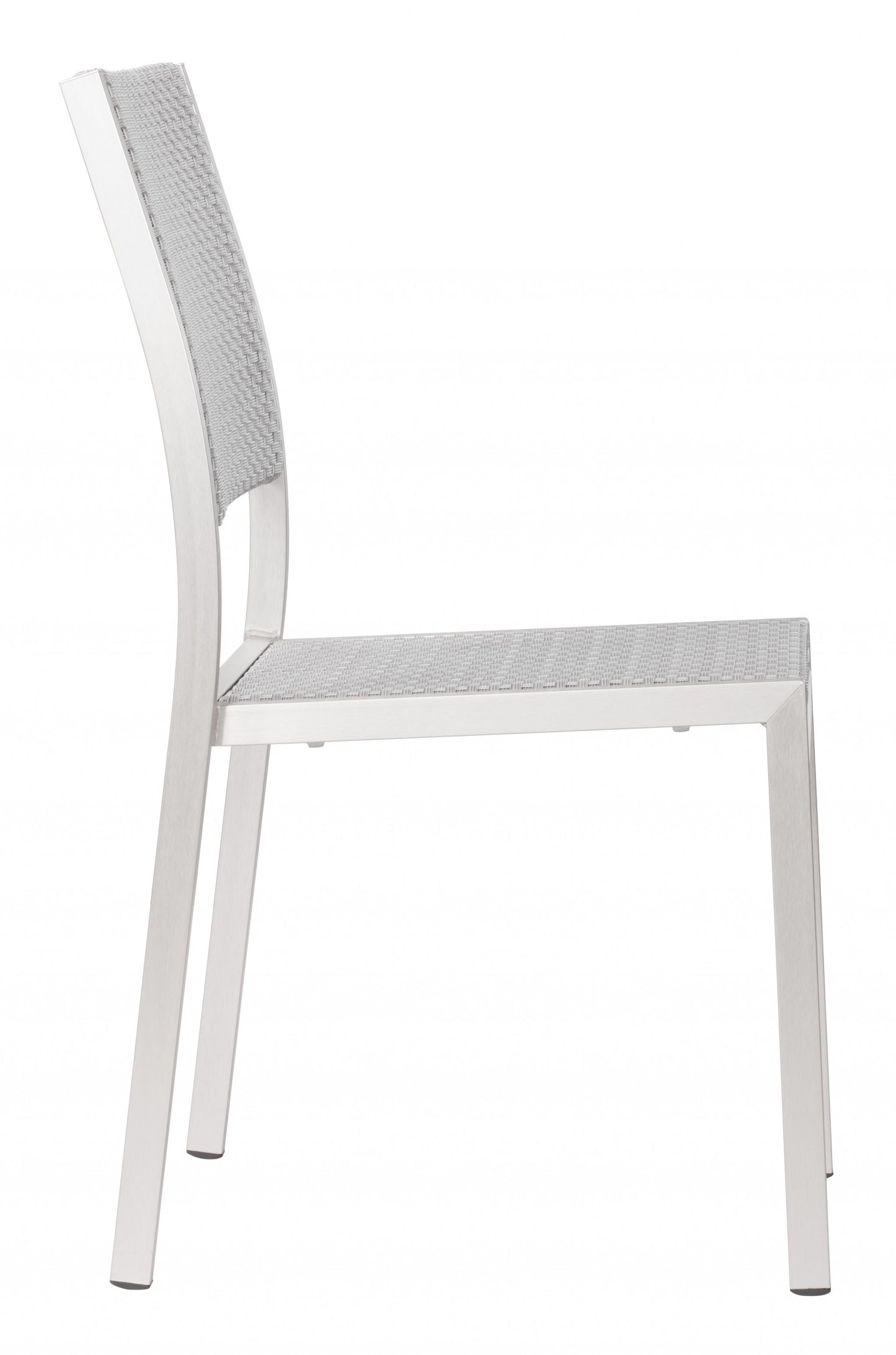 Set Of Two 18" White Aluminum Side Chair By Homeroots | Armchairs | Modishstore - 2