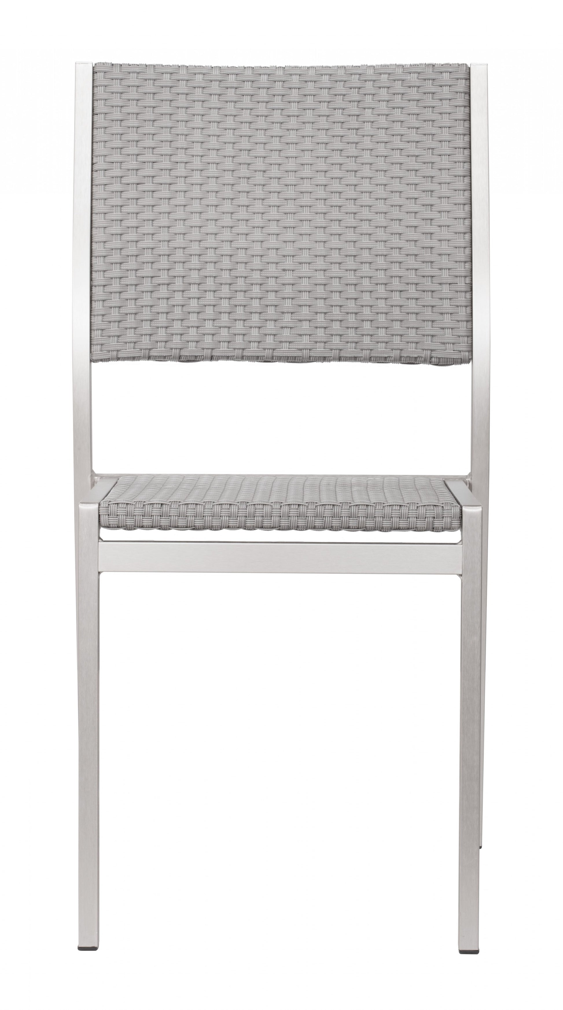 Set Of Two 18" White Aluminum Side Chair By Homeroots | Armchairs | Modishstore - 3