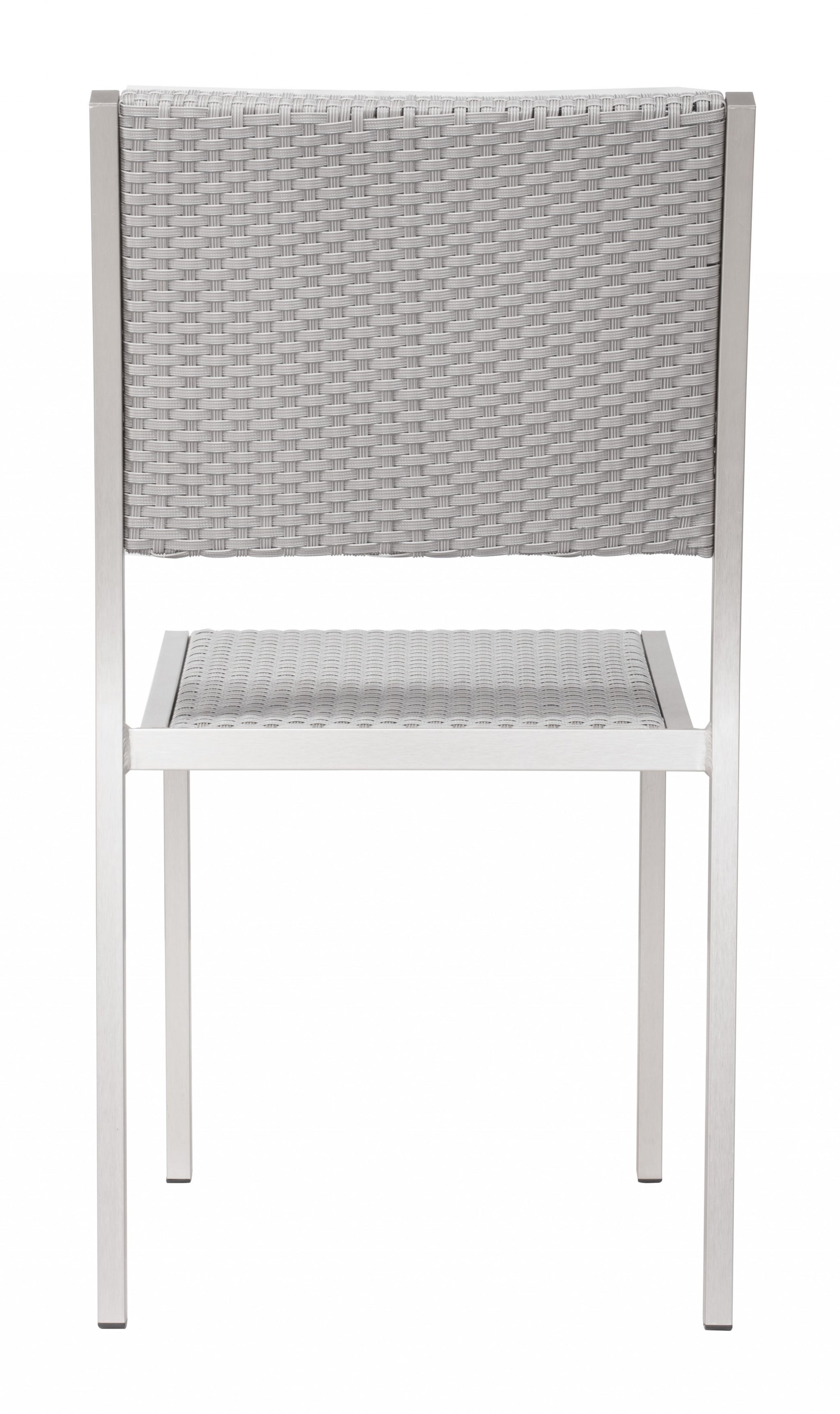 Set Of Two 18" White Aluminum Side Chair By Homeroots | Armchairs | Modishstore - 4