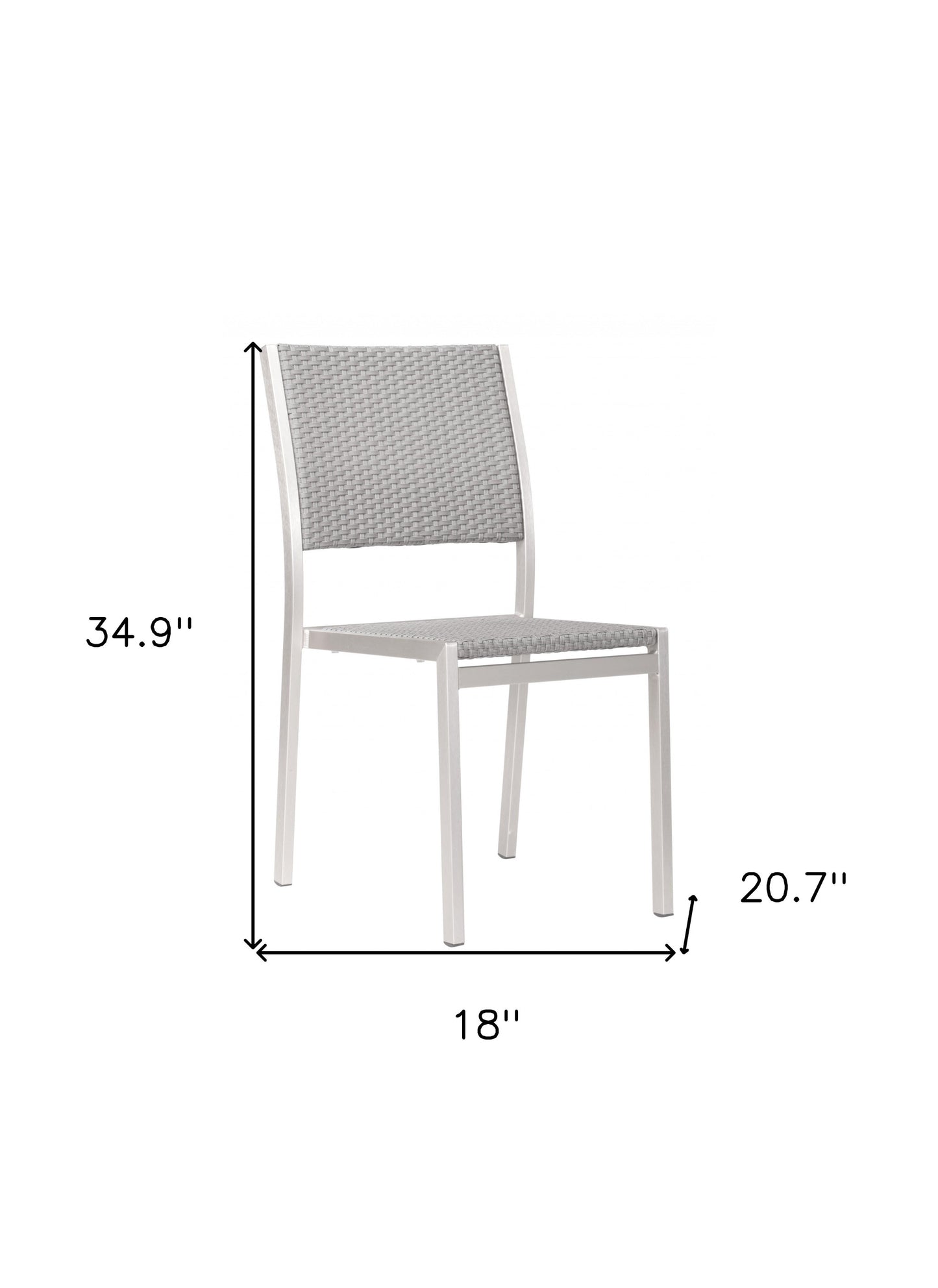 Set Of Two 18" White Aluminum Side Chair By Homeroots | Armchairs | Modishstore - 8