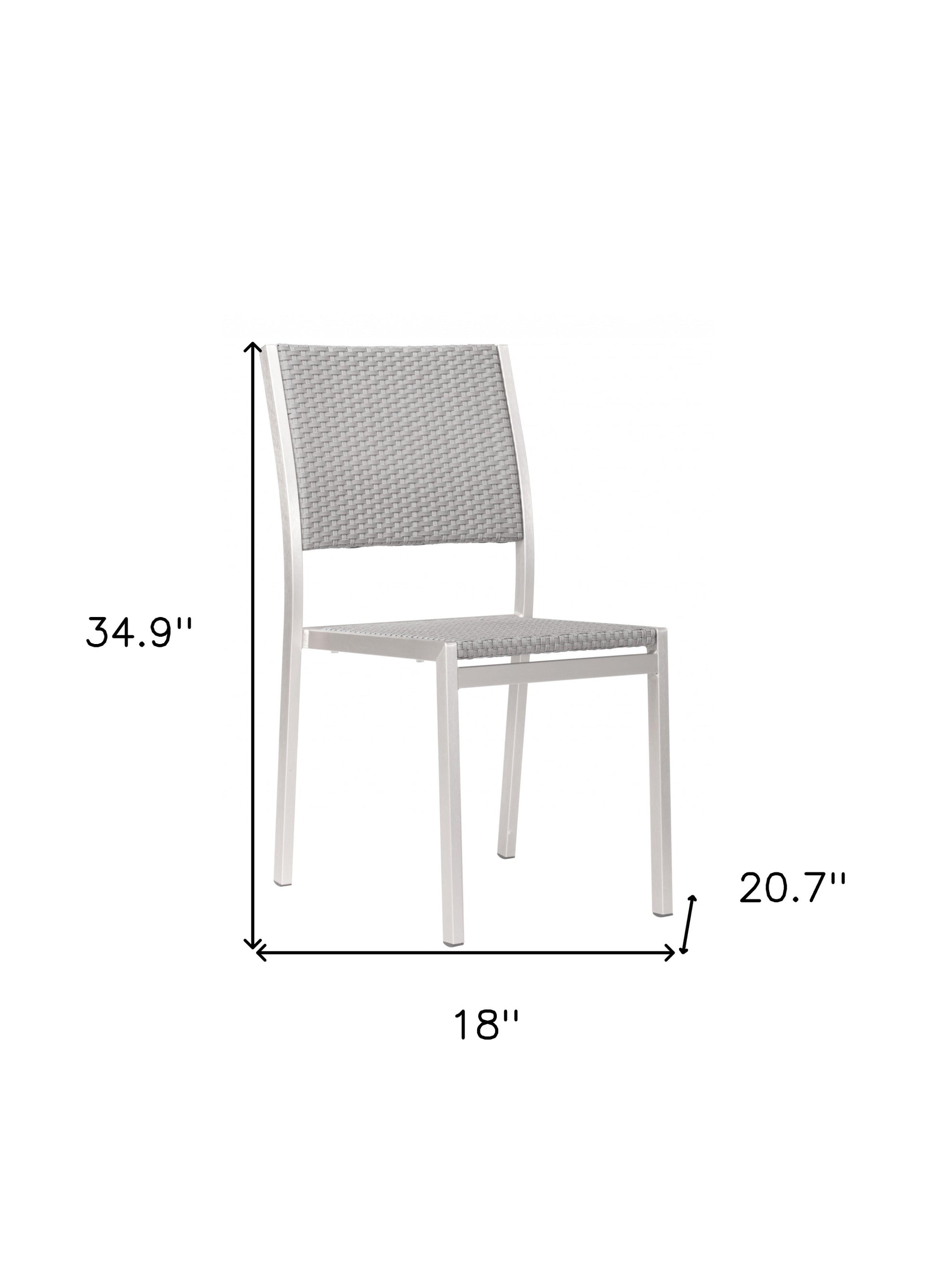 Set Of Two 18" White Aluminum Side Chair By Homeroots | Armchairs | Modishstore - 8