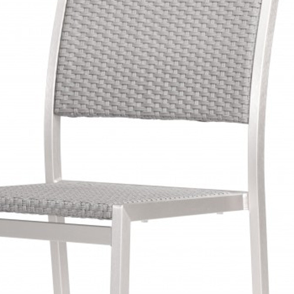 Set Of Two 18" White Aluminum Side Chair By Homeroots | Armchairs | Modishstore - 6