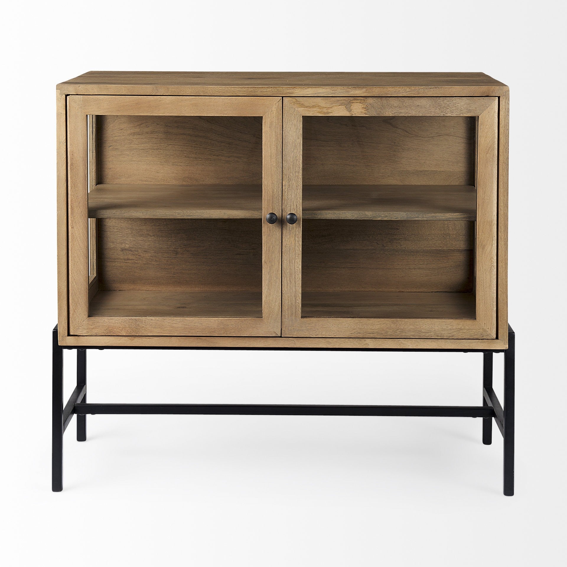 Rustic Honey Brown Two Door Shadowbox Cabinet By Homeroots | Cabinets | Modishstore - 2