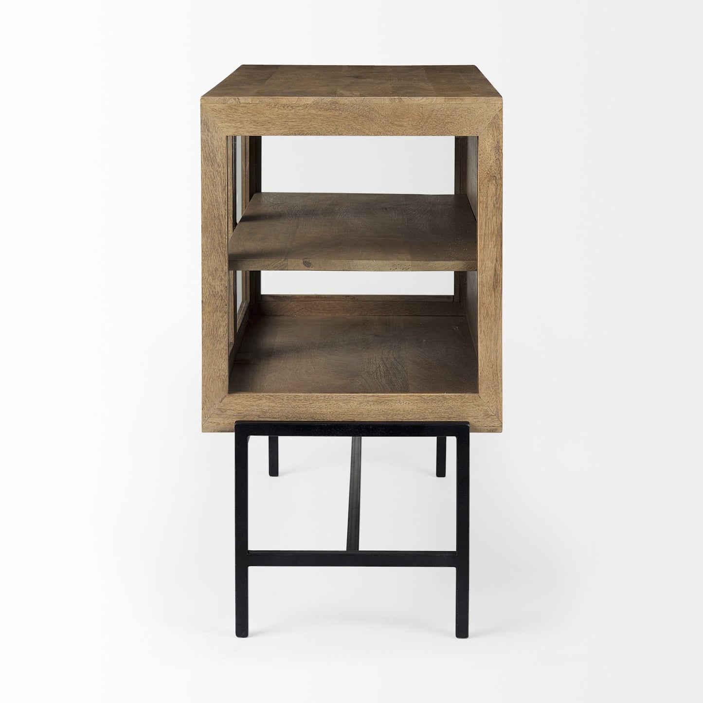 Rustic Honey Brown Two Door Shadowbox Cabinet By Homeroots | Cabinets | Modishstore - 3