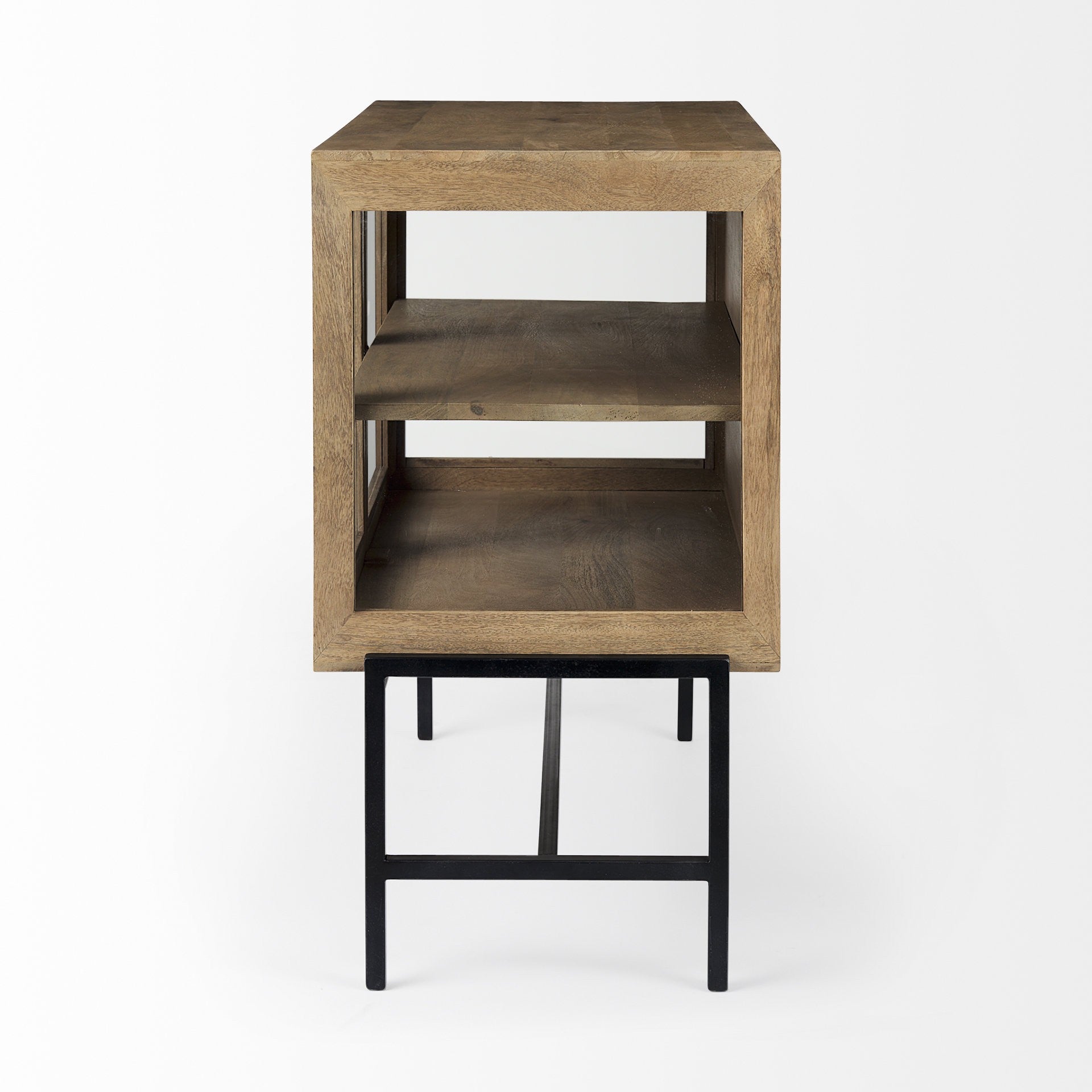 Rustic Honey Brown Two Door Shadowbox Cabinet By Homeroots | Cabinets | Modishstore - 3