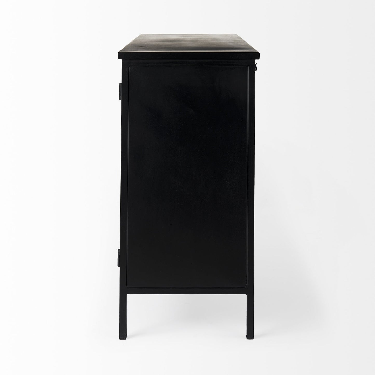 Slender Sleek Black Two Door Glass Cabinet By Homeroots | Cabinets | Modishstore - 3