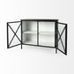 Slender Sleek Black Two Door Glass Cabinet By Homeroots | Cabinets | Modishstore - 5